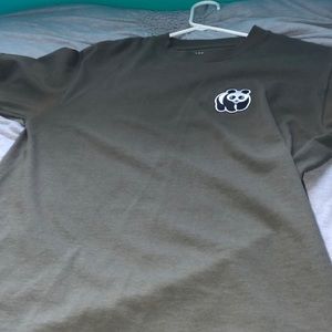 olive green T-shirt